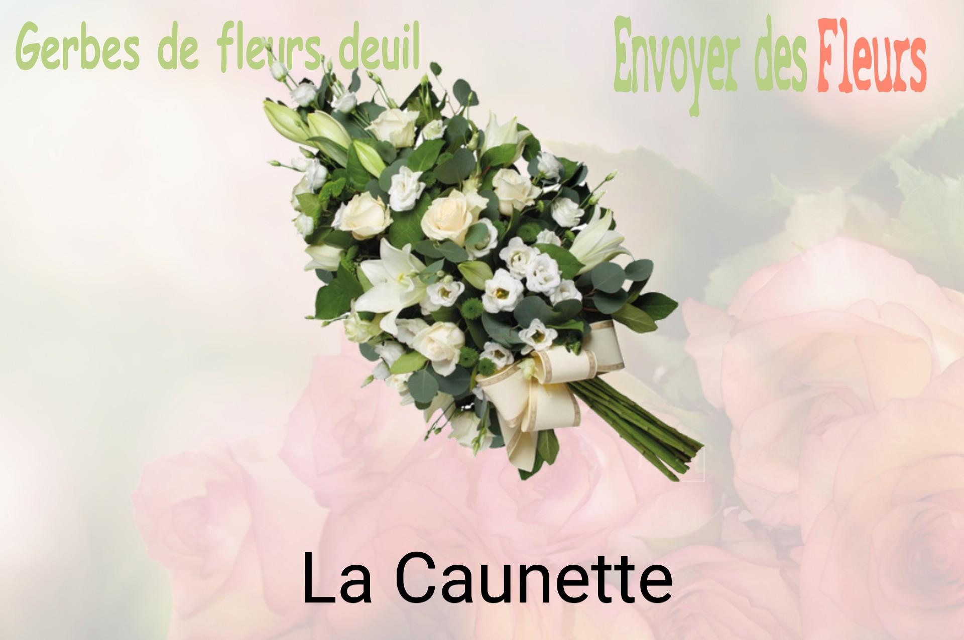 Gerbe de fleurs de deuil livrée à La Caunette